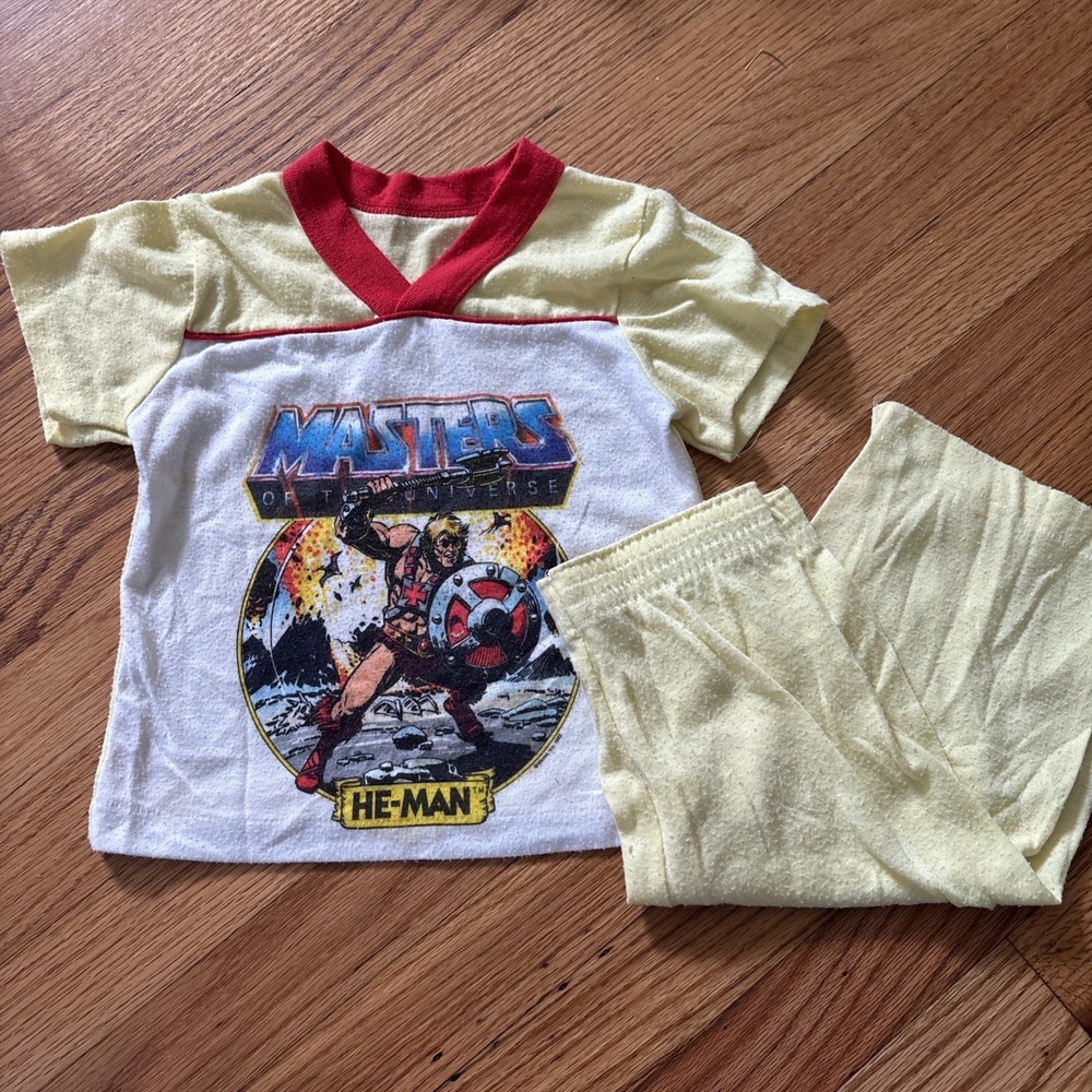 Vintage Masters Of The Universe Kids Pajama Set HeMan Mattel 1982 Size 5
